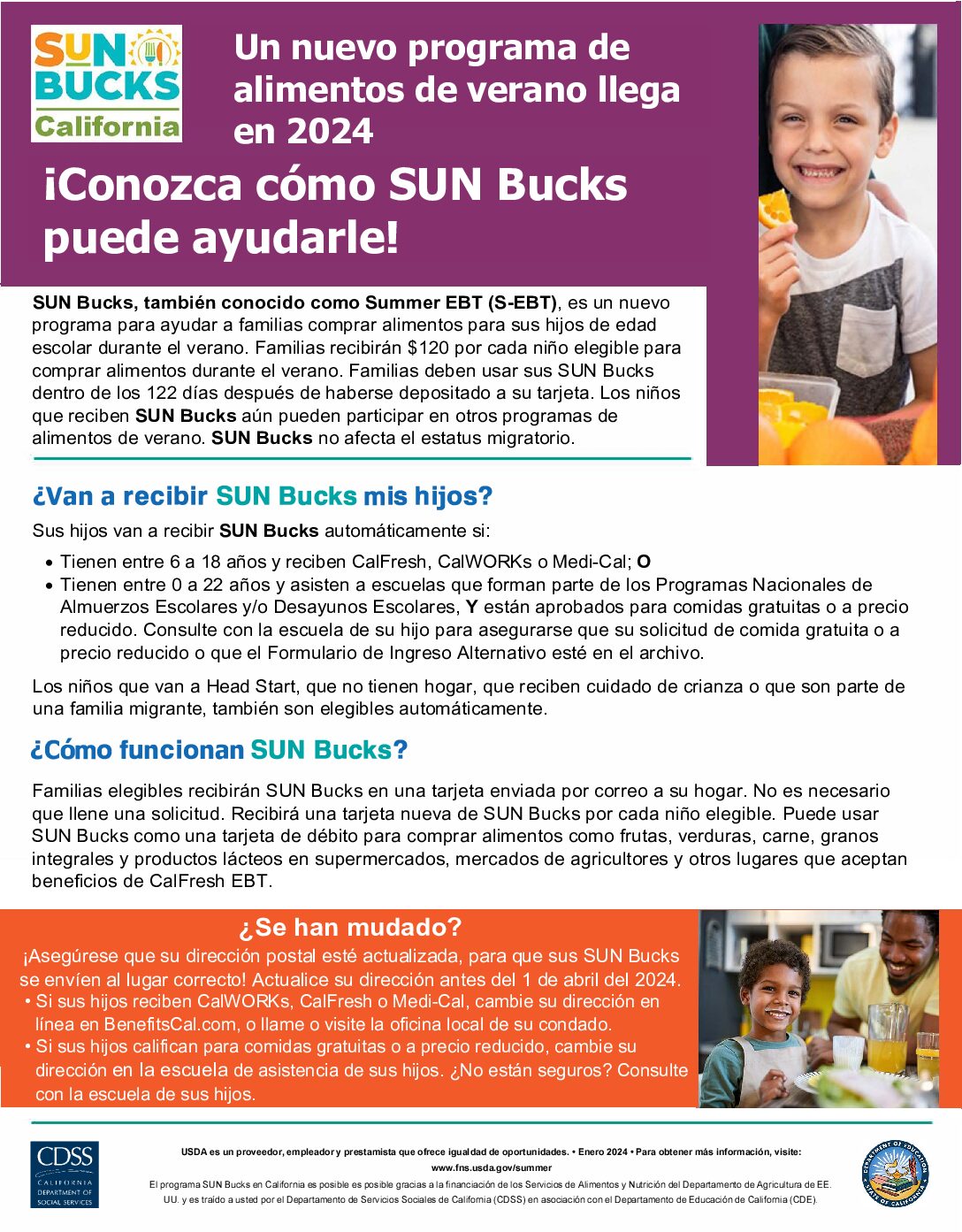 Summer EBT SUN Bucks Flyer 031524 – Spanish Translation | EHSD