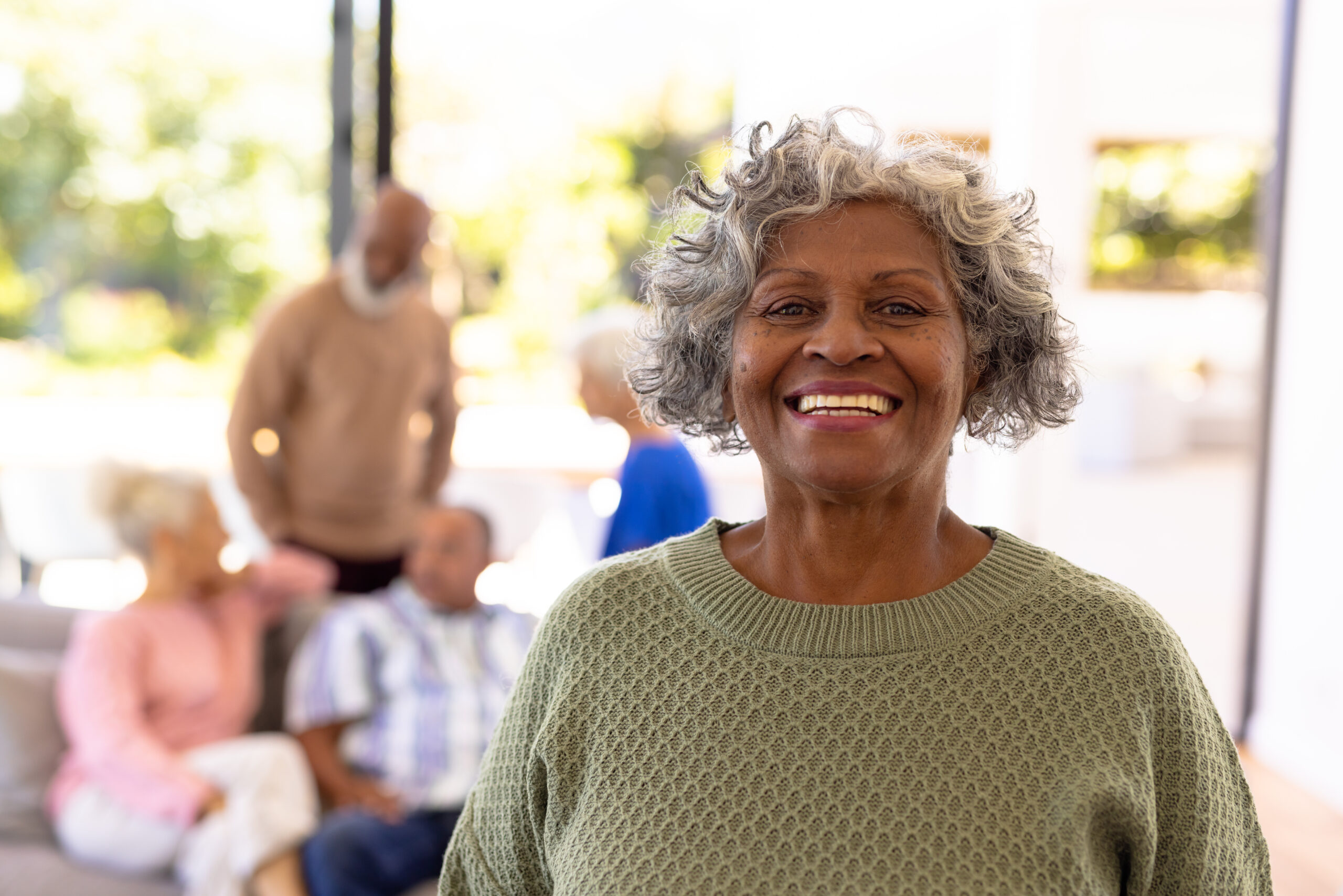 Portrait of a smiling African-American older woman.